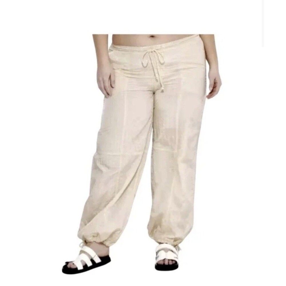 Wild Fable Light Beige Jogger Pants Drawstring Waist & Cuffs Size L NWT